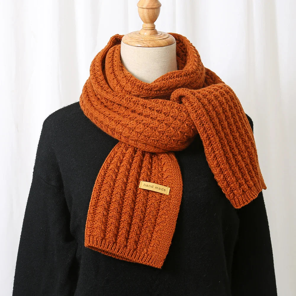 Thick Knitted Cashmere Lady Korean Style Winter Scarf