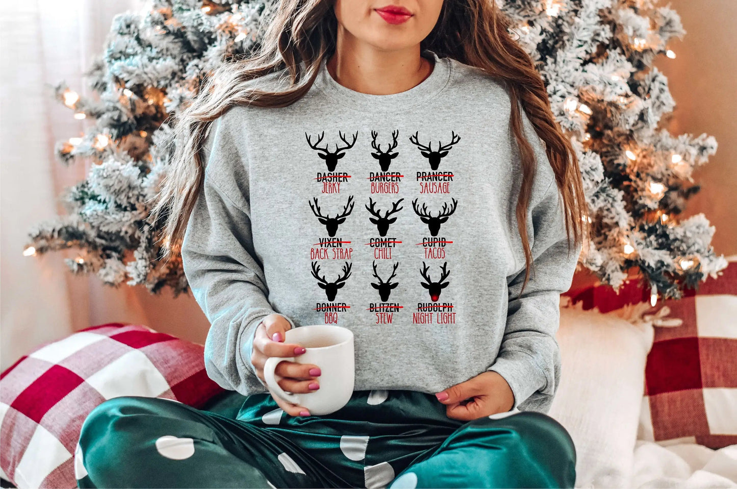 Wapiti Print Deer Hunting Christmas Hoodie - Cute Cotton Hot Sale Gift