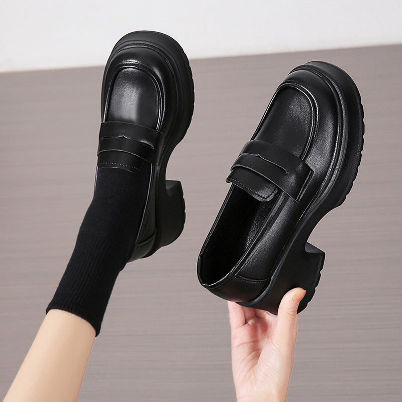 Thick Sole College British Slip-On Mary Jane Loafers Spring Autumn 2024 Women's Shoes