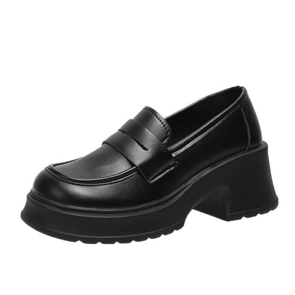 Thick Sole College British Slip-On Mary Jane Loafers Spring Autumn 2024 Women's Shoes