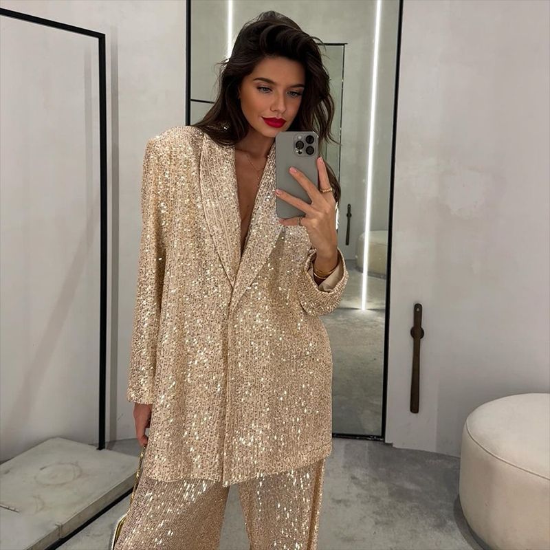 Sequin Elegant Fashion Casual Suit