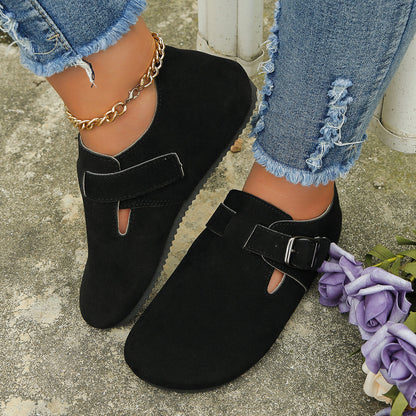 Casual Round Toe Thick Sole Buckle Slip-On Autumn Winter New Shoes