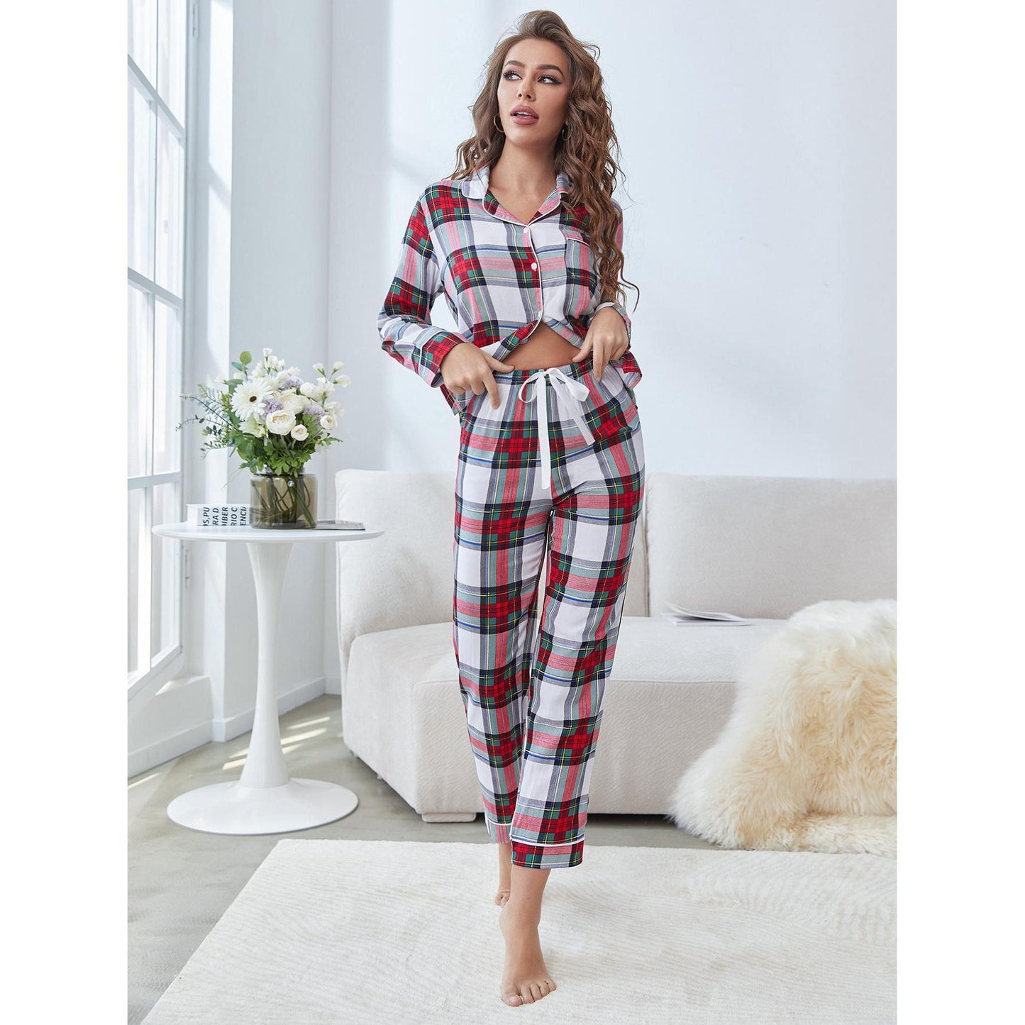 Christmas Long Sleeve Shirt Pajama Nightwear Suit