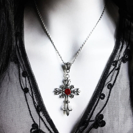 Silver Cross Wholesale Large Necklace Gothic Pendant Baroque