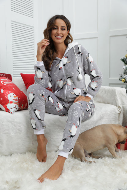 Halloween Flannel One-Piece Pajama Homewear Suit