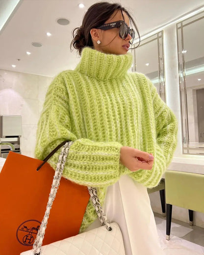 Oversize Fluffy Women Knit Pullover Long Sleeve Casual Chic Cozy Stylish Loose Trendy Sweater