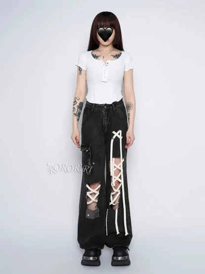 Grunge Pants Hole Halloween Ripped