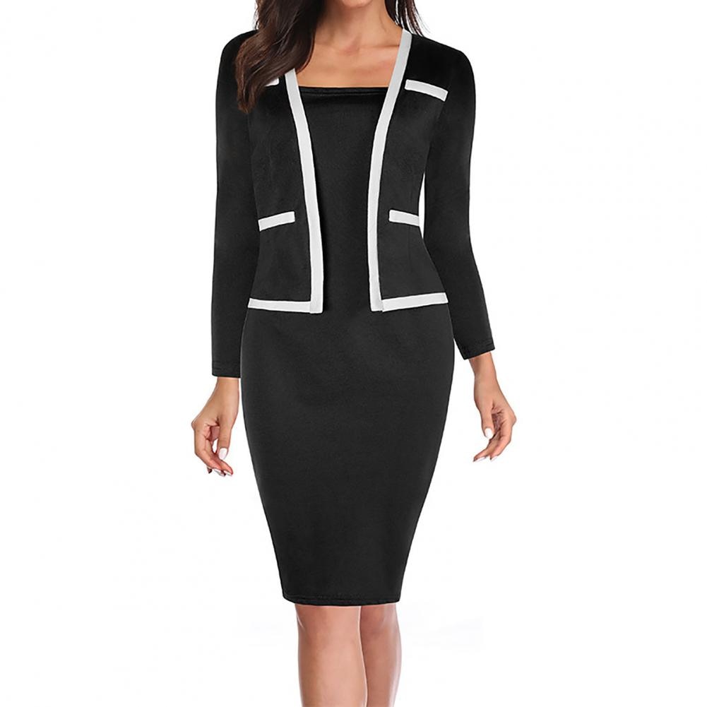 Amy Fashion - Fake Two Piece Sheath Dress Uniform