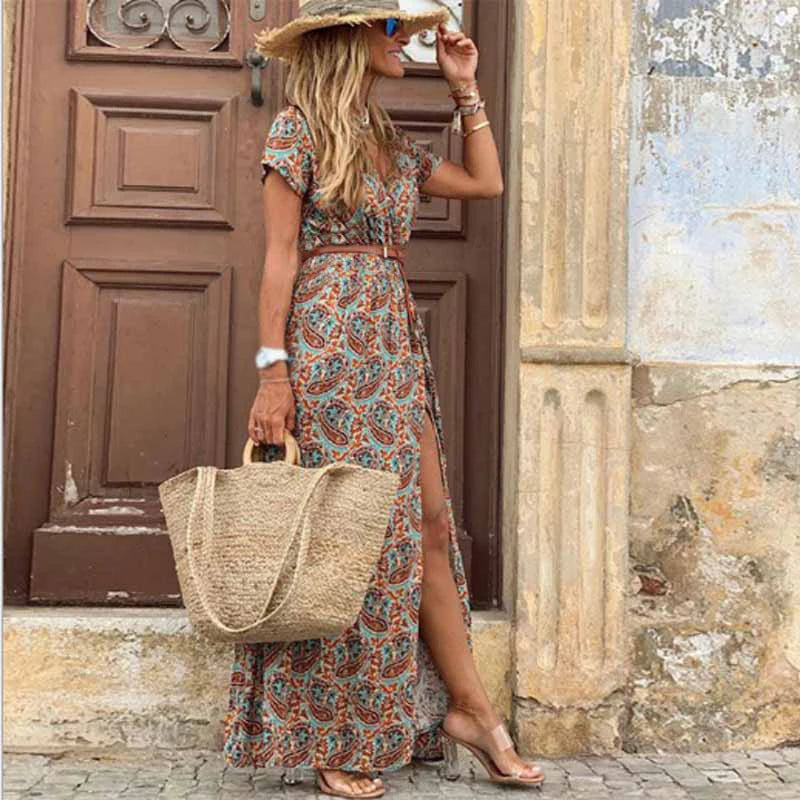 Amy Fashion - Elegant Evening Summer Long Boho Dress