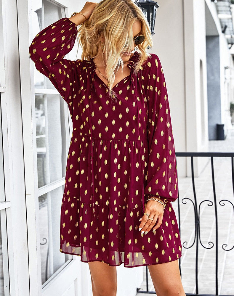 Amy Fashion - Retro Spring Autumn Boho Chiffon Holiday Dresses