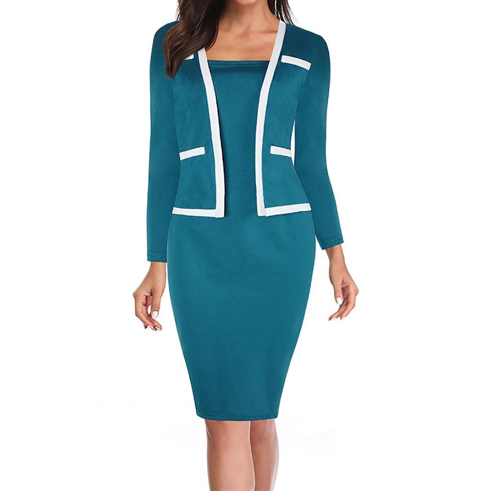 Amy Fashion - Fake Two Piece Sheath Dress Uniform