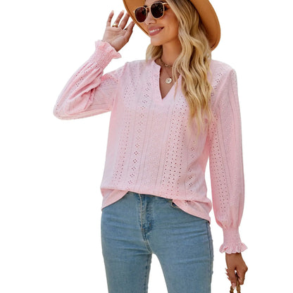 Solid Casual Loose Fashion Summer Vintage Oversized Elegant Female Tops Blouses