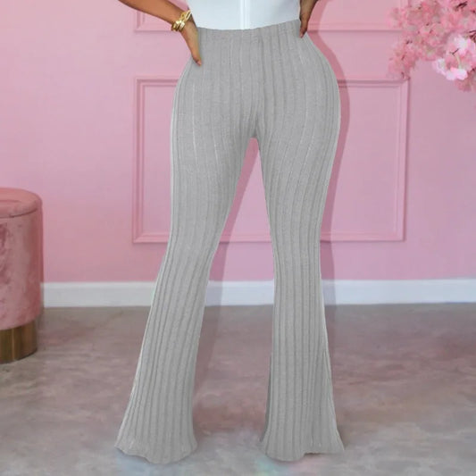 Spring Autumn Elastic Waist Solid Stripe Bodycon Sexy Casual Trouser