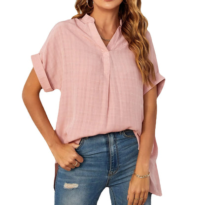 Striped Casual Oversized Elegant Female Summer Tops Blouses