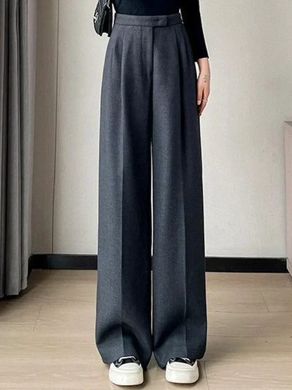 Slim High Waist Casual Solid Color Loose Chic Pants