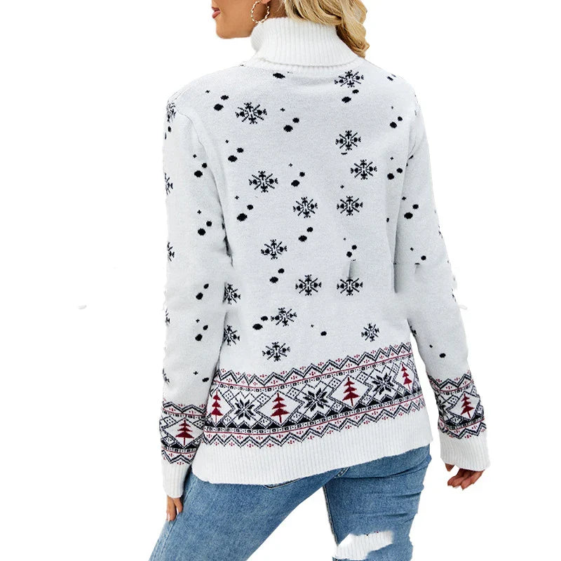 Christmas Deer Knitted Long Sleeve Casual Ugly Blouse Sweater