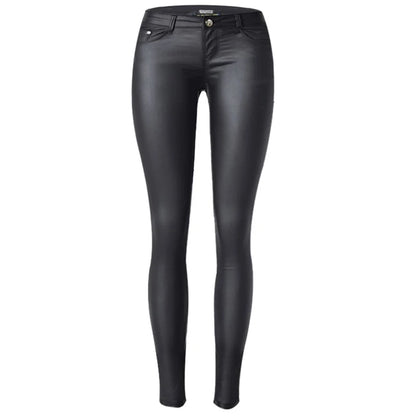 Low Waist Faux Leather Punk Gothic Skinny Push Up Pants