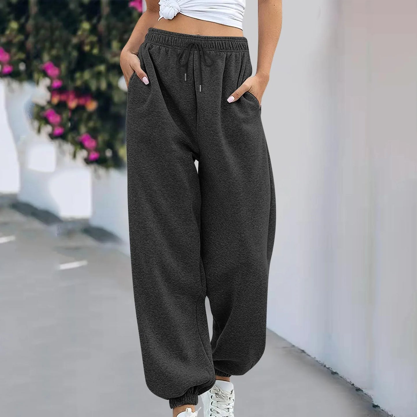 High Waist Ankle Tied Thick Long Autumn New Baggy Fashion Trouser