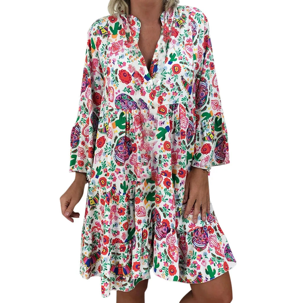 Amy Fashion - Summer Y2k Ladies Loose Bohemian Short Women's Boho Dress