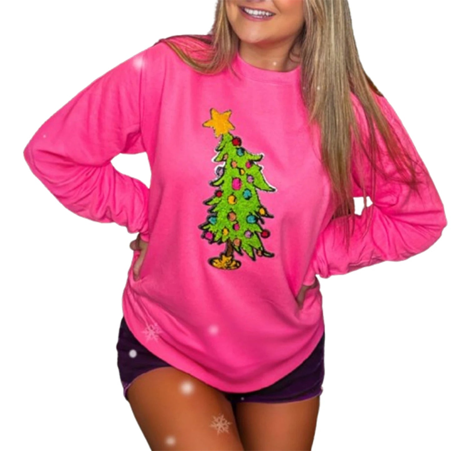 Snowflake Embroidered Christmas Hoodie