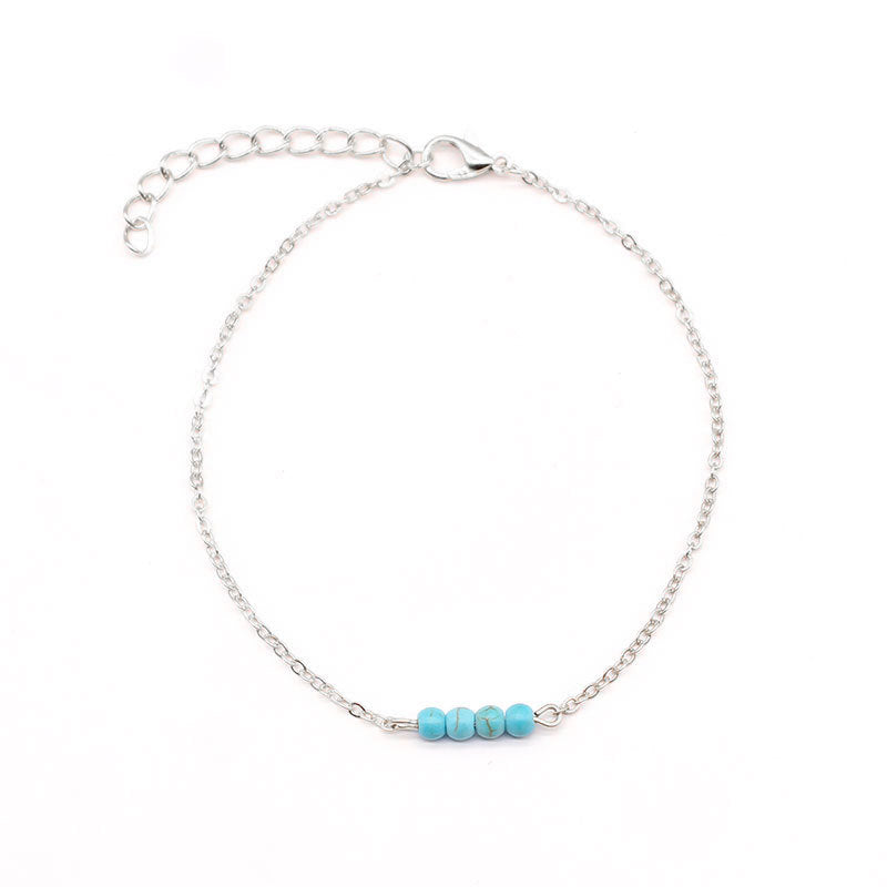 Creative Boho Style Turquoise Anklet