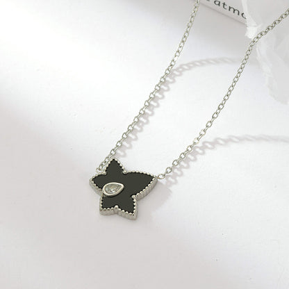 Retro Personalized Pentagonal Heart Clavicle Necklace