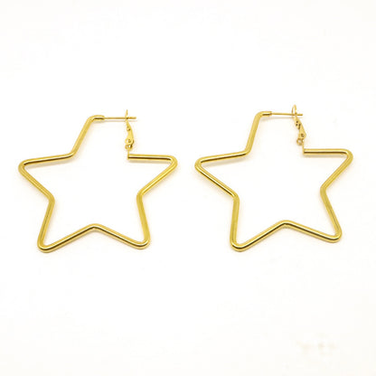 Korean Style Five-pointed Star Delicate Hoop