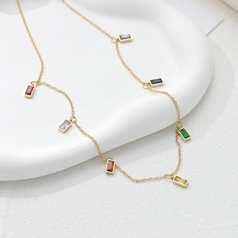 Fabulous Colorful Stone Trendy Chain Necklaces