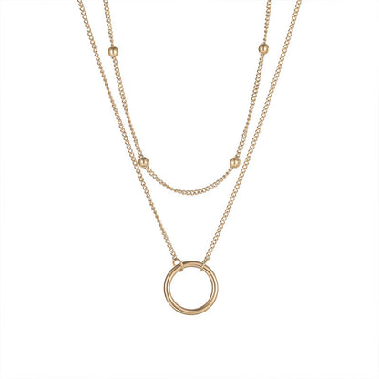 New Arrival Double Layer Circle Pendant Necklaces