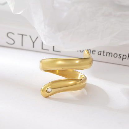 Stainless Steel Exaggerated Serpentine Cast Ring