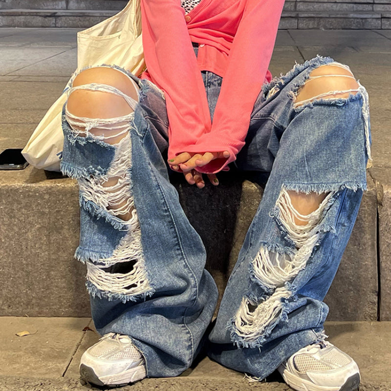 Street Style Hip Hop Ripped Jeans